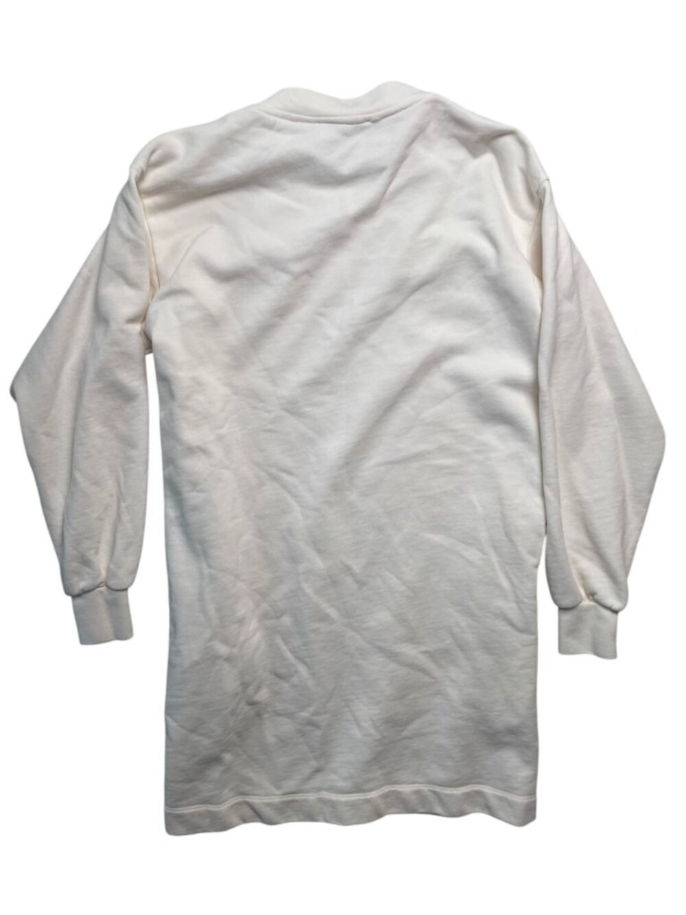 Everlane The Cotton Mock Neck Long Sleeve Dress Off-White Cream Mini XS - Picture 2 of 8
